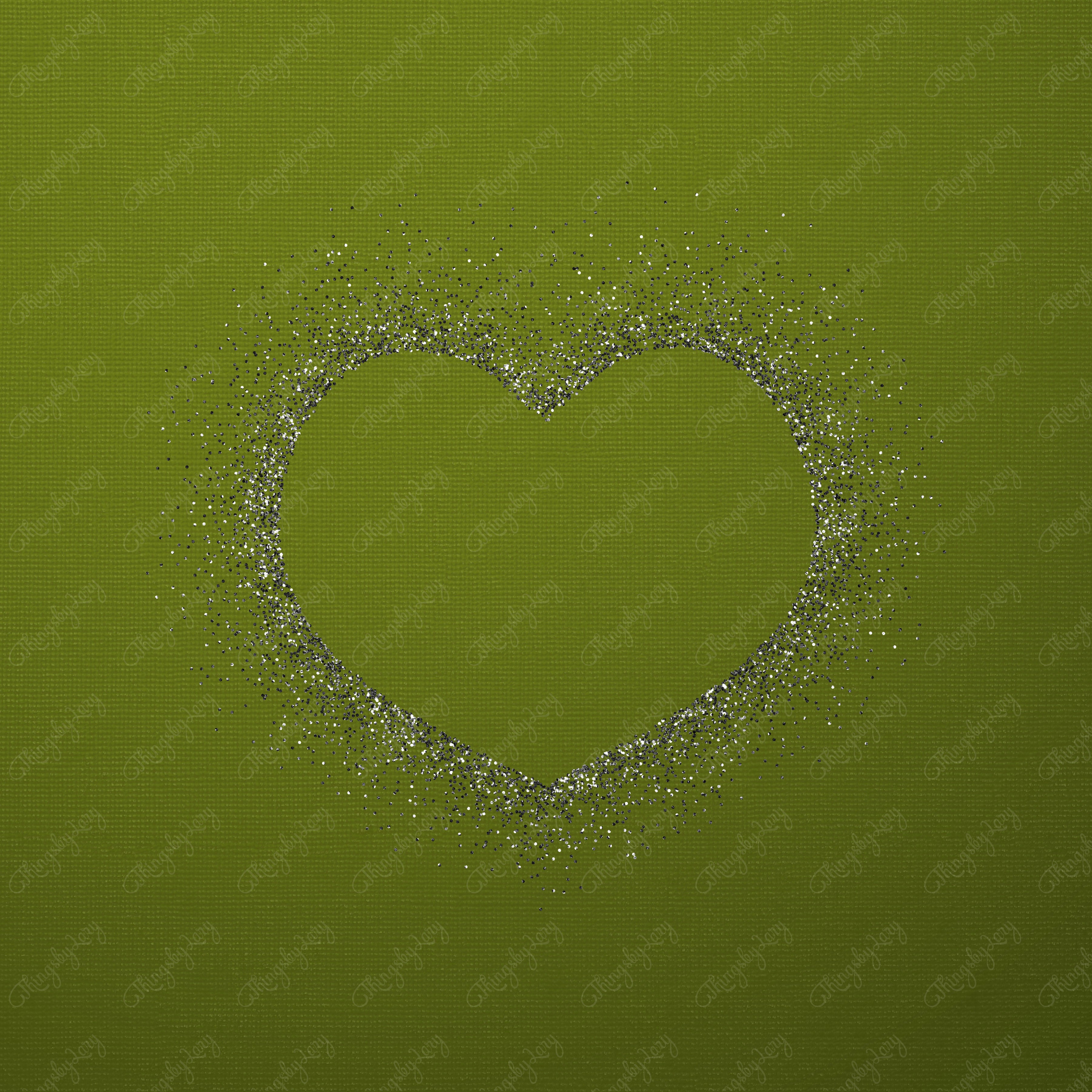 100 Glitter Particle Heart Frames PNG