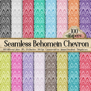 100 Seamless Bohemian Chevron Digital Papers