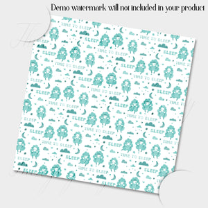 100 Seamless Cute Sheep Kid Sleep Time Digital Papers