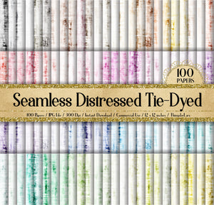 100 Seamless Distressed Tie-Dyed Digital Papers