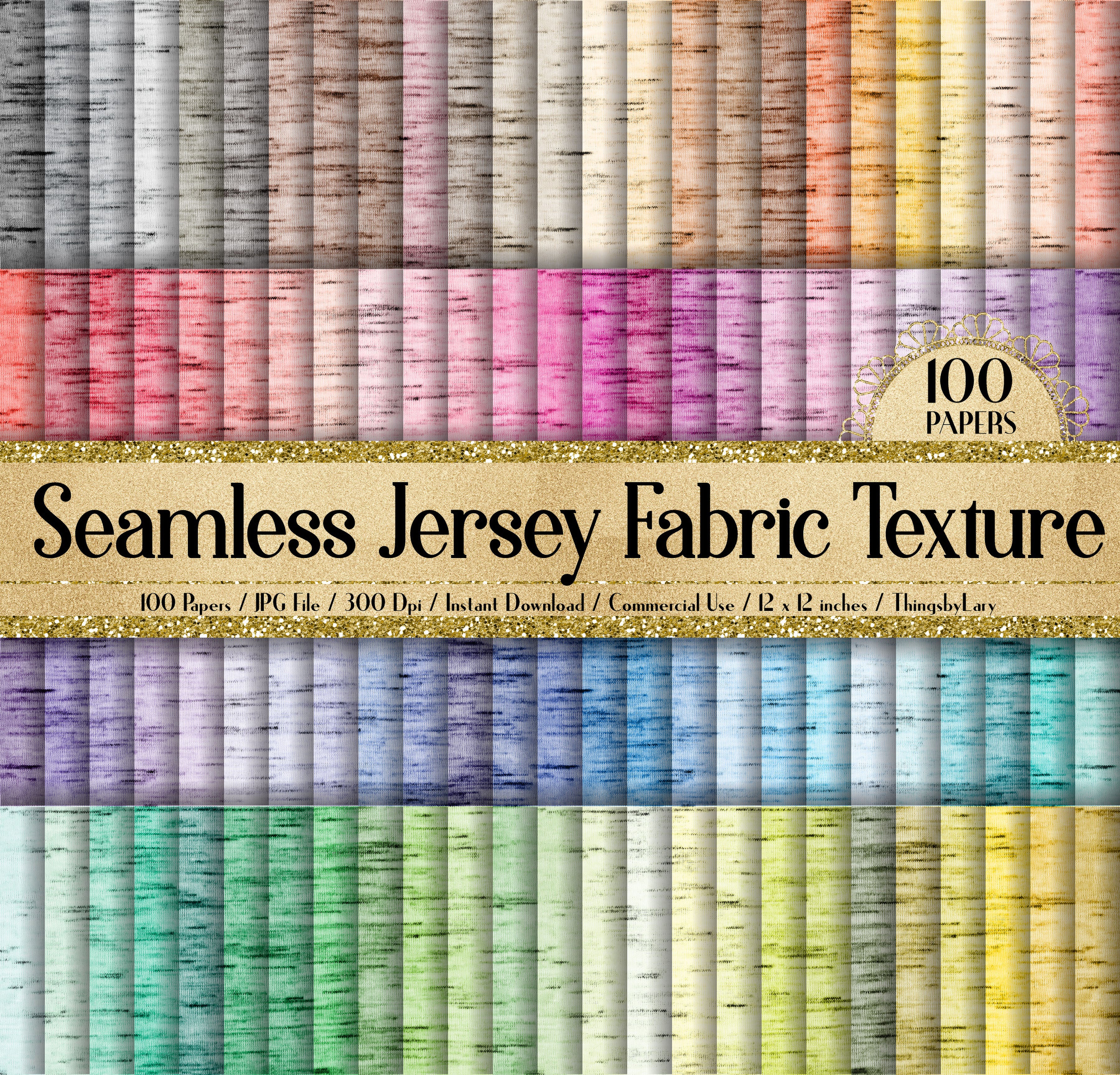 100 Seamless Jersey Cotton Fabric Texture Digital Papers