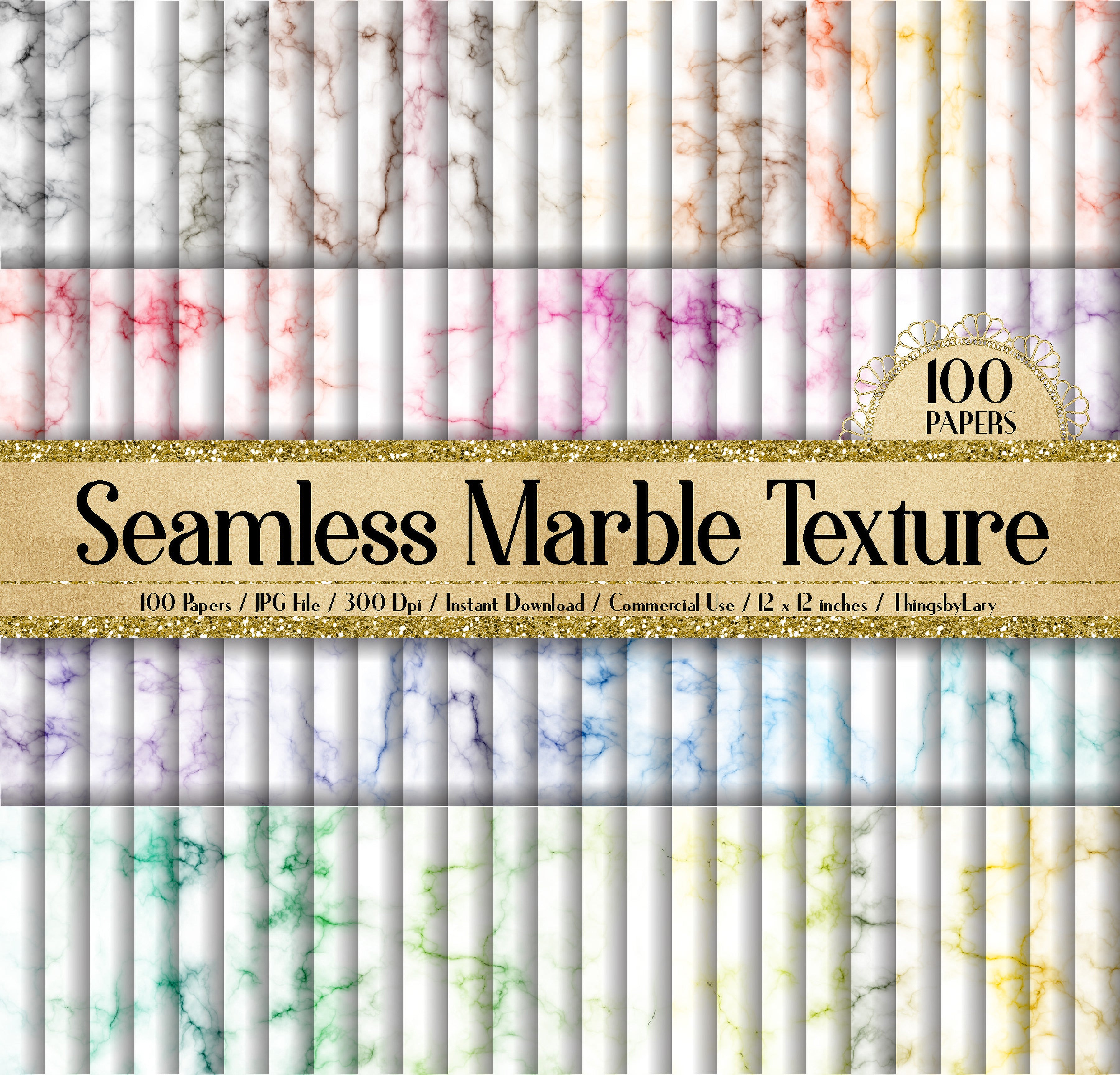 100 Seamless Marble Texture Digital Papers