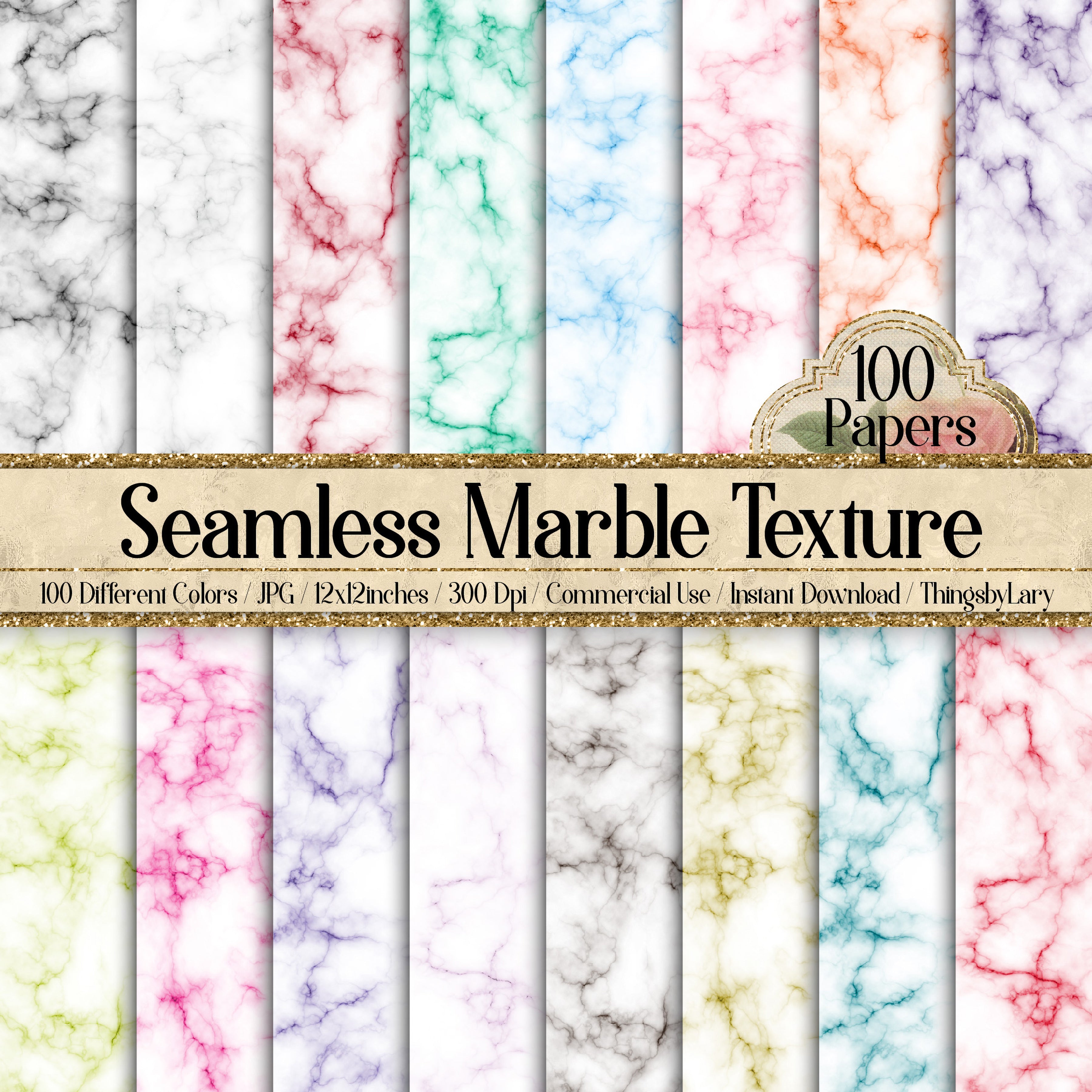 100 Seamless Marble Texture Digital Papers