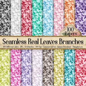 100 Seamless Real Leaves Branches Digital Papers
