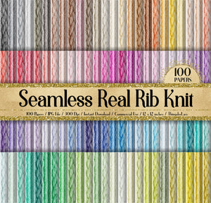 100 Seamless Real Rib Knit Sweater Digital Papers