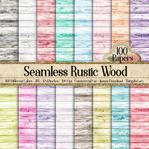 100 Seamless Rustic Wood Digital Papers