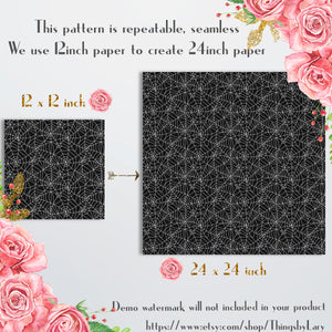 100 Seamless Spider Web Pattern Digital Papers