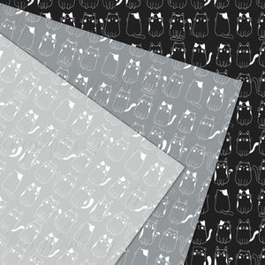 100 Seamless White Kawaii Cat Digital Papers