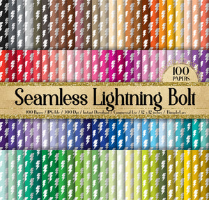 100 Seamless White Lightning Bolt Pattern Digital Papers