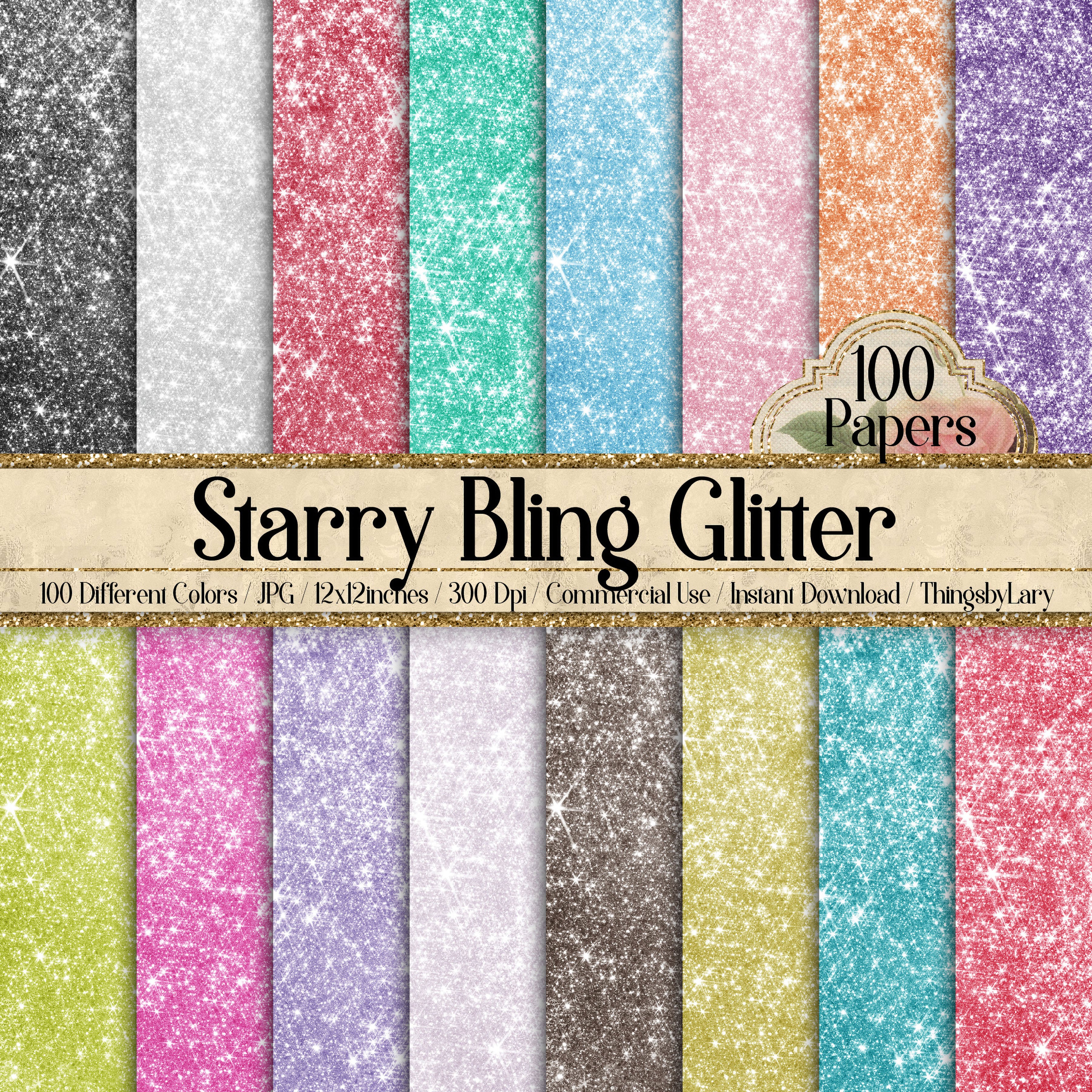 100 Starry Bling Glitter Digital Papers