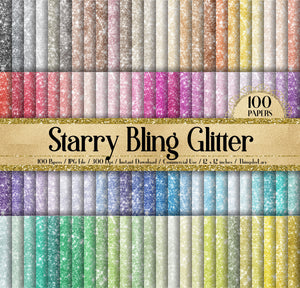 100 Starry Bling Glitter Digital Papers