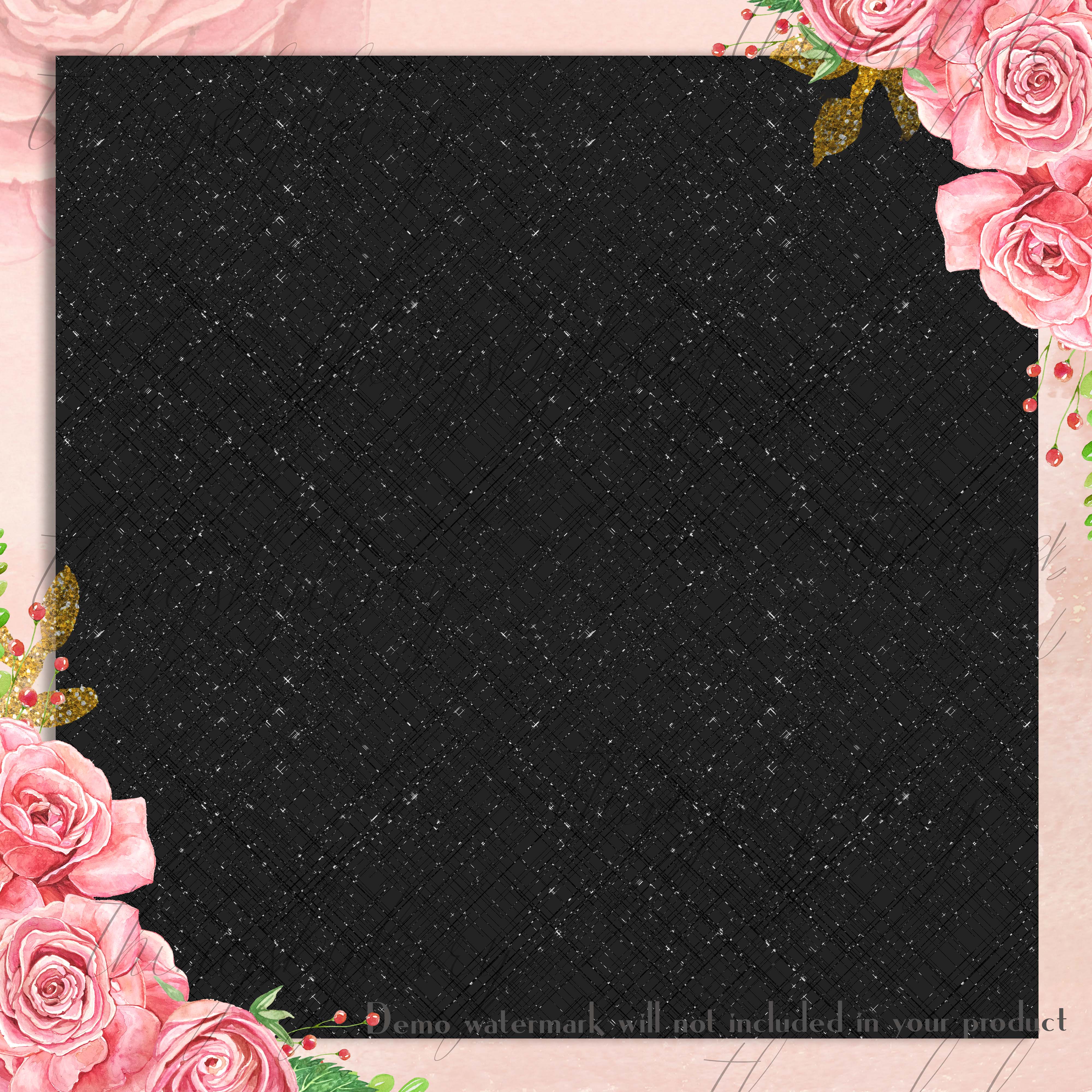 16 Seamless Black Glitter Digital Papers