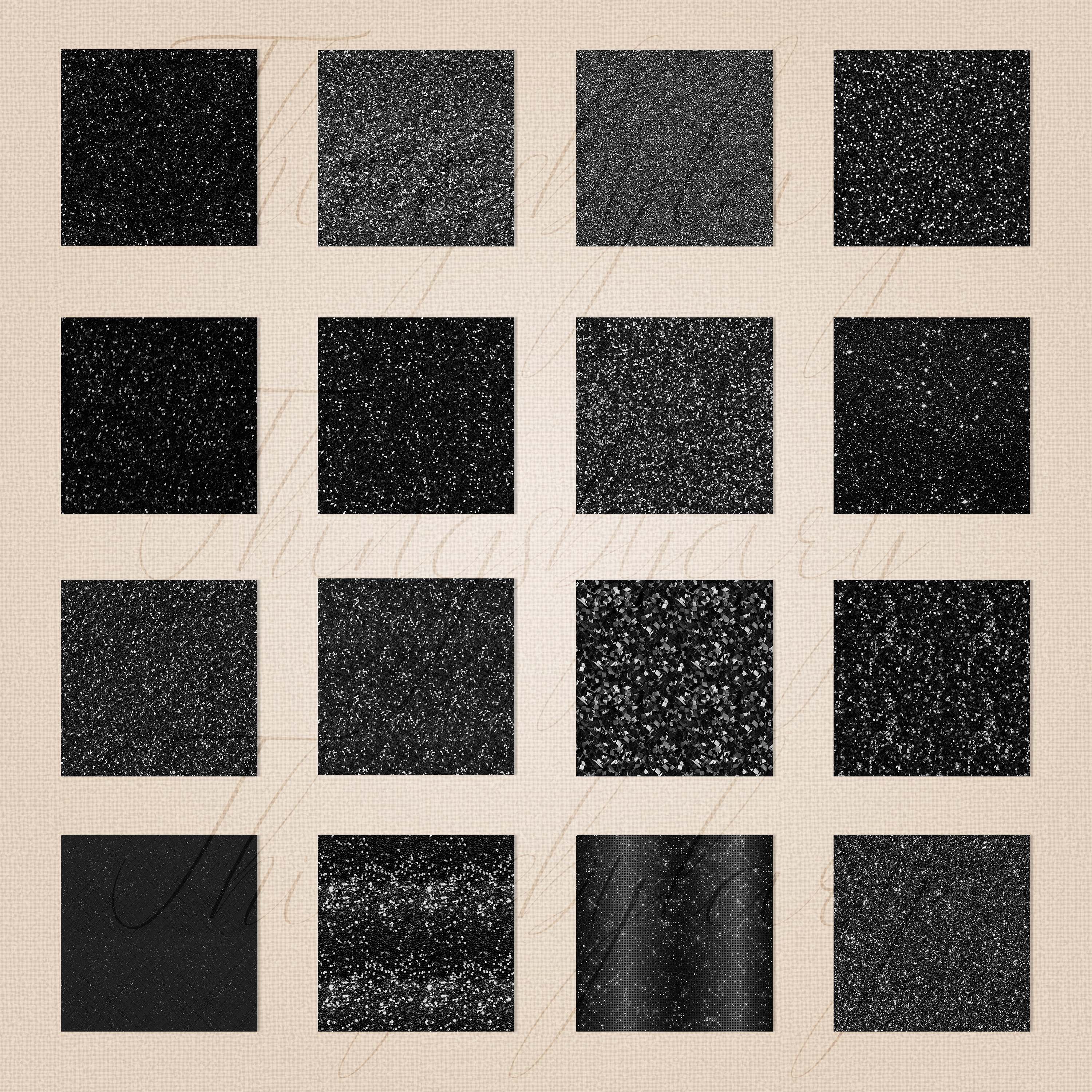 16 Seamless Black Glitter Digital Papers