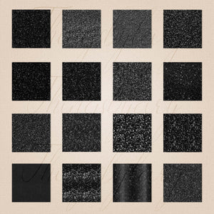 16 Seamless Black Glitter Digital Papers