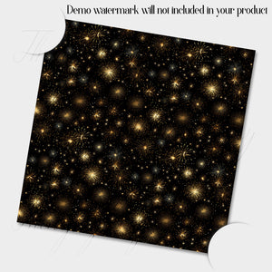 16 Seamless Black and Gold New Year Fireworks Digital Papers