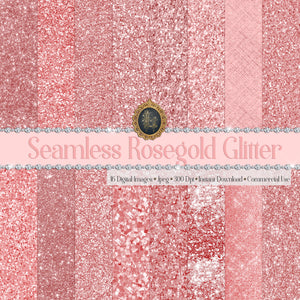 16 Seamless RoseGold Glitter Digital Papers