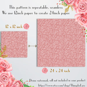 16 Seamless RoseGold Glitter Digital Papers