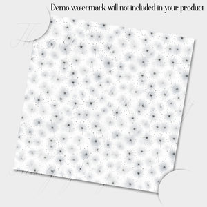 16 Seamless Watercolor Falling White Dandelion Digital Papers