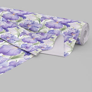 16 Seamless Watercolor Purple Iris Flowers Digital Papers