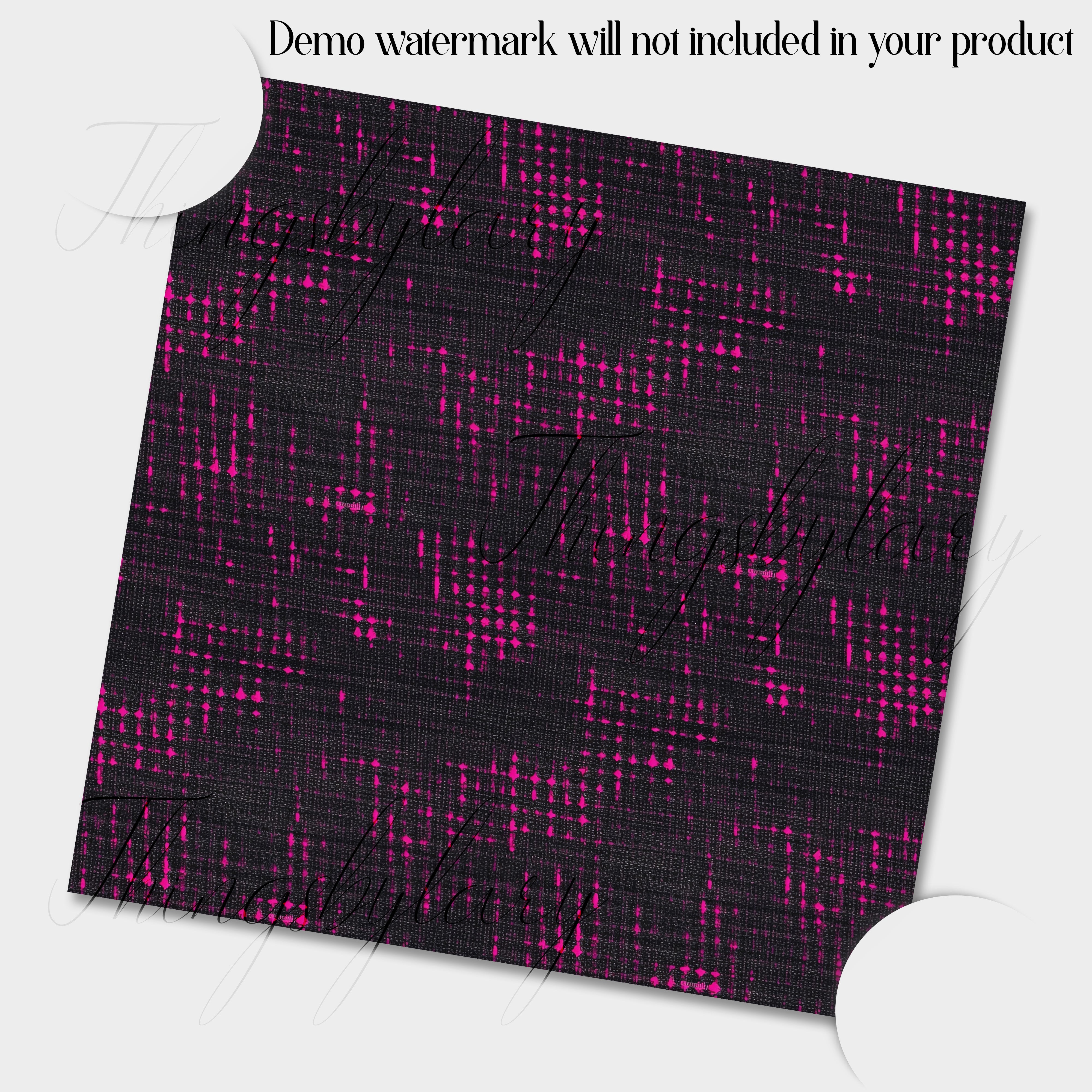 18 Seamless Pink Neon Scratchy Linen Fabric Digital Papers