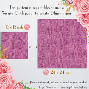 18 Seamless Omre Pink Purple Lilac Tiger Print Chenille Fabric Digital Papers