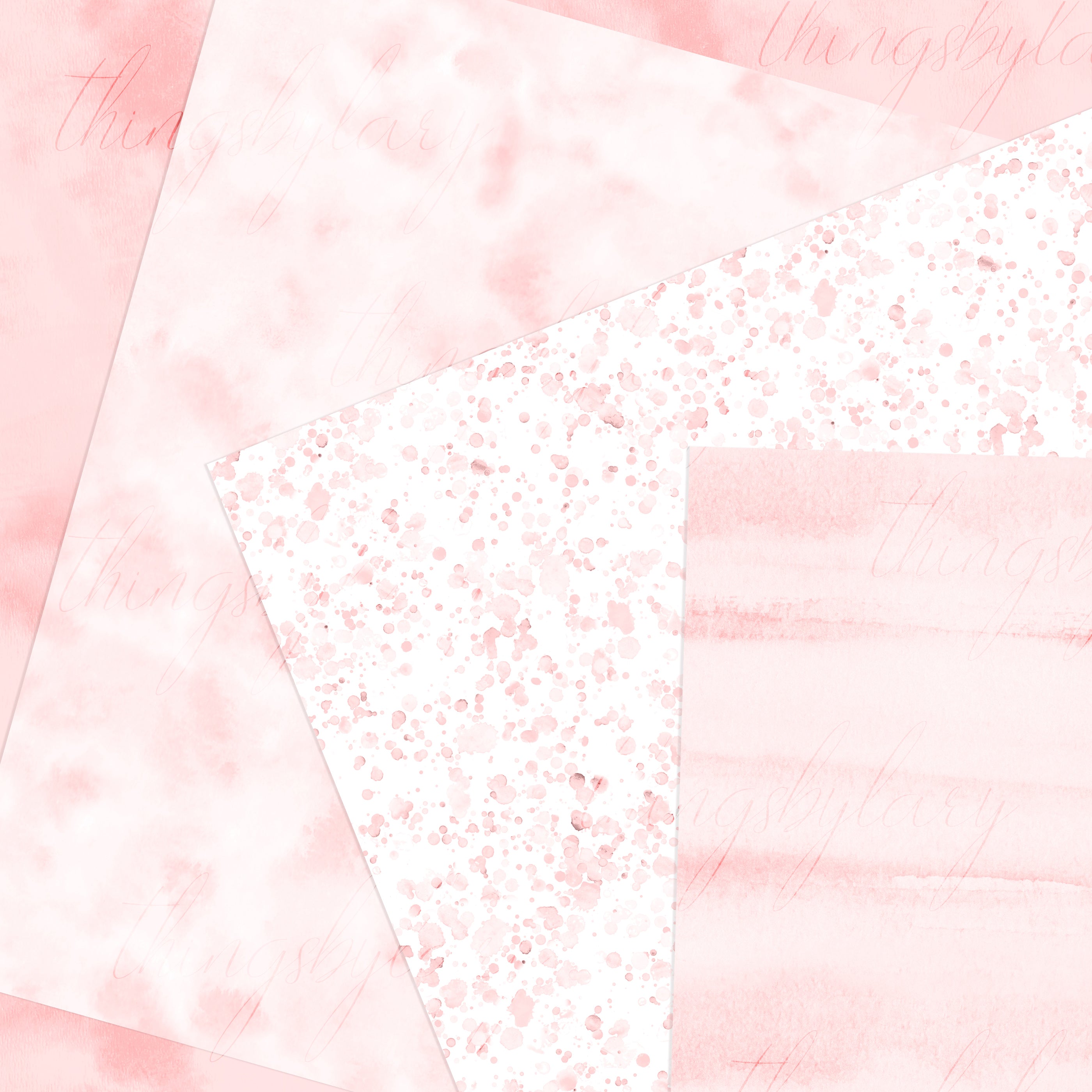 18 Seamless Rosegold Watercolor Digital Papers