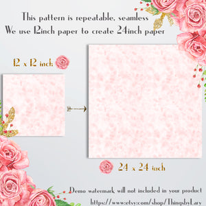 18 Seamless Rosegold Watercolor Digital Papers