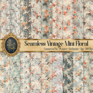 18 Seamless Vintage Mini Floral Digital Papers