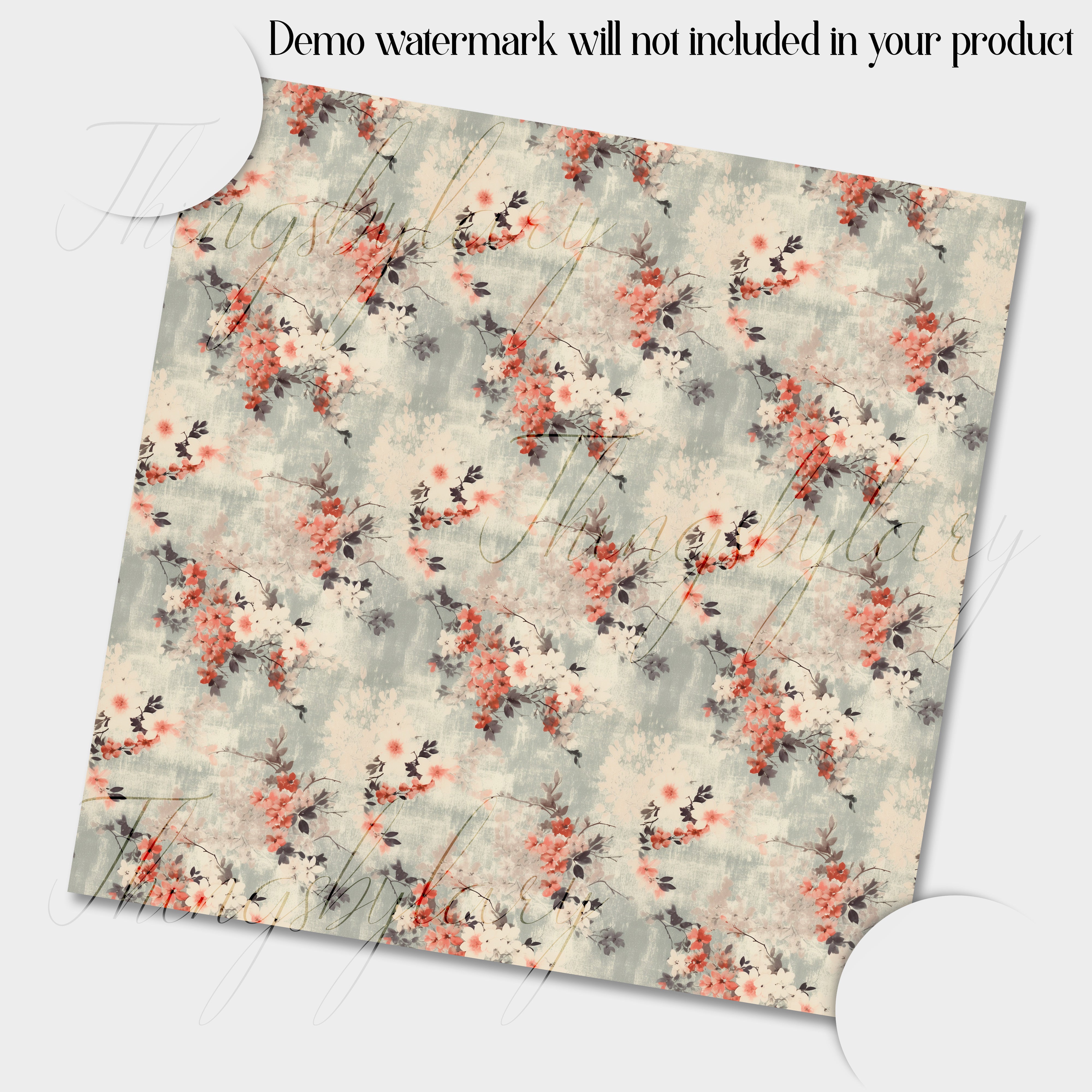 18 Seamless Vintage Mini Floral Digital Papers