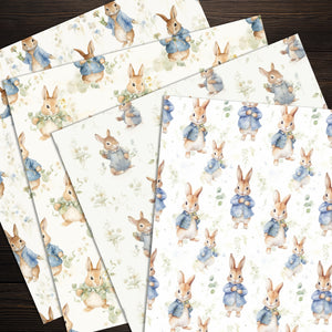 18 Seamless Watercolor Peter Rabbit Ephemera Digital Papers