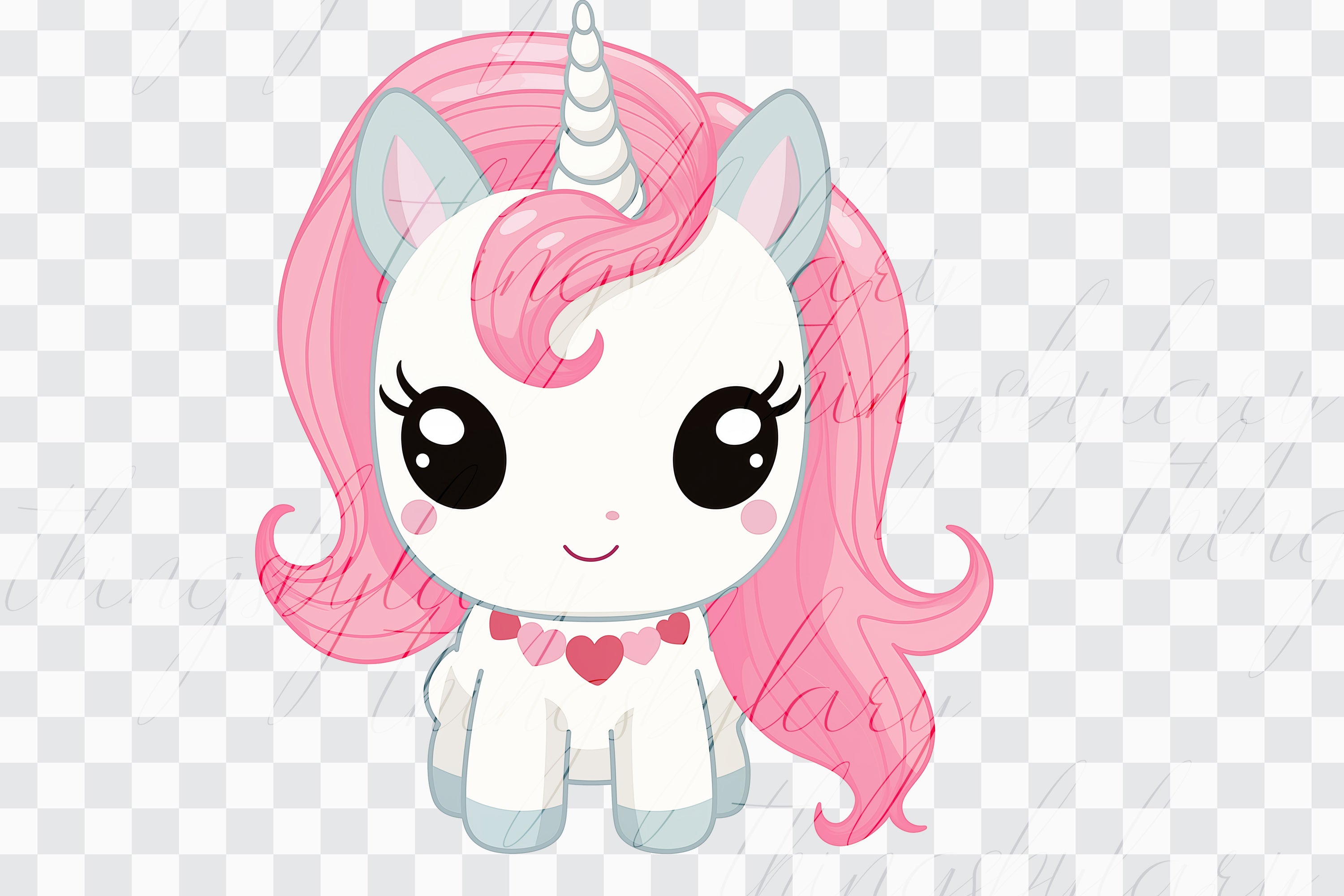 20 Cute Kawaii Unicorn PNG Transparent Background Clip Arts