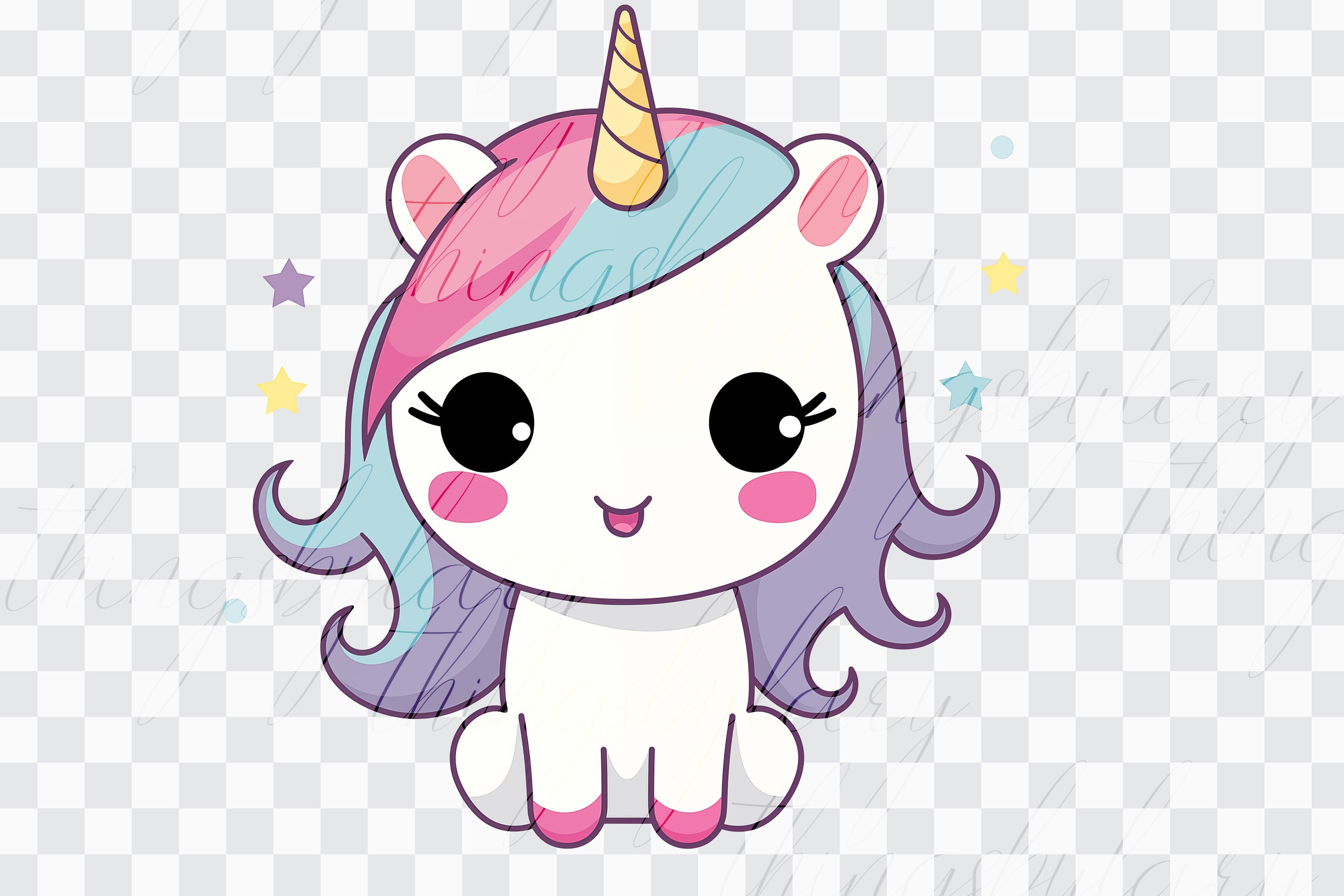 20 Cute Kawaii Unicorn PNG Transparent Background Clip Arts