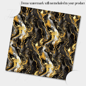 20 Seamless Black and Gold Marble Digital Papers