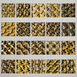 20 Seamless Black and Gold Marble Digital Papers