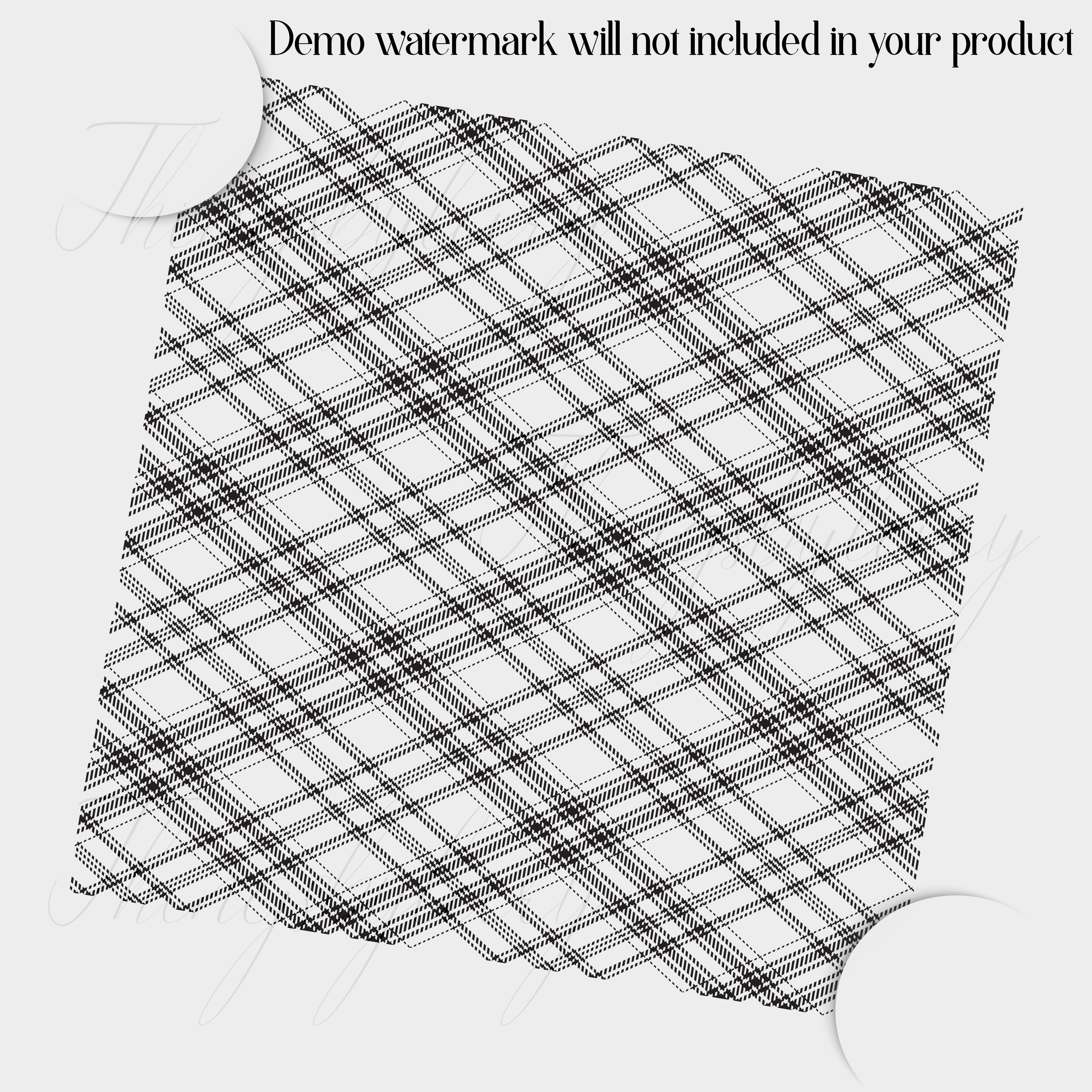 20 Seamless Black and White Plaid Overlays PNG Images