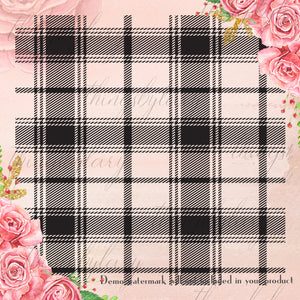 20 Seamless Black and White Plaid Overlays PNG Images