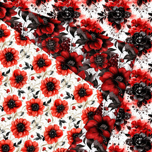 20 Seamless Gothic Floral with White Halloween Digital Papers
