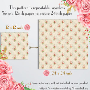 20 Seamless Vintage Decoupage Shabby Chic French design Ver 1 Digital Papers