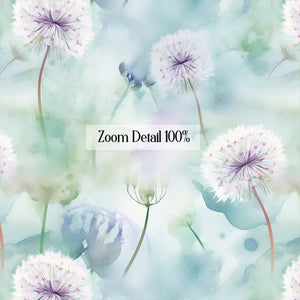 20 Seamless Watercolor Dandelion Digital Papers