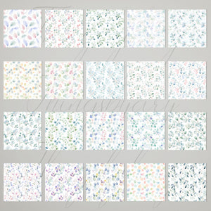 20 Seamless Watercolor Pastel Eucalyptus Leaf Digital Papers