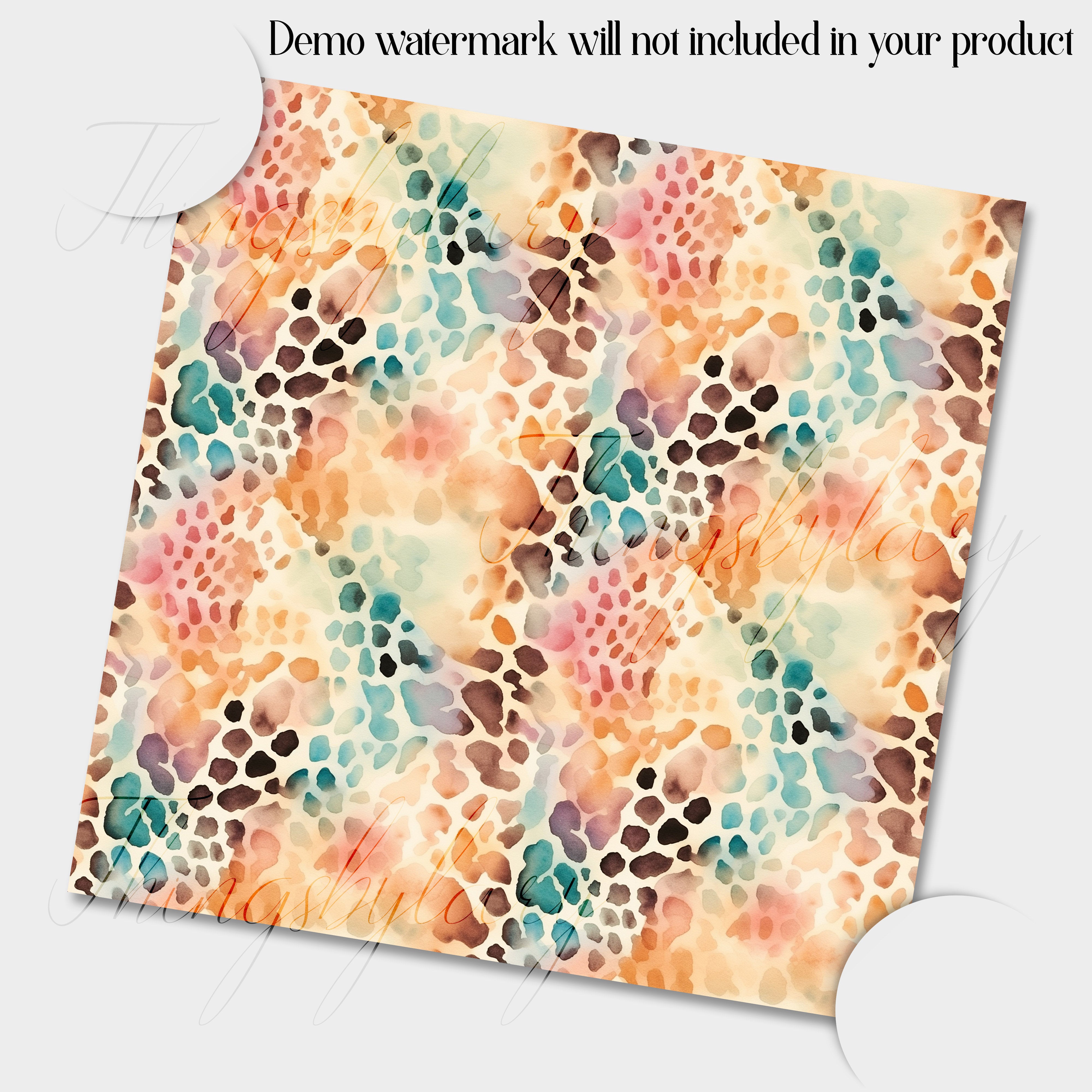 20 Seamless Watercolor Leopard Cheetah Animal Print Digital Papers