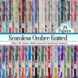 24 Seamless Ombre Gradient Knitting Pattern Digital Papers