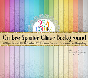 254 Luxury Ombre Splatter Splash Glitter Background