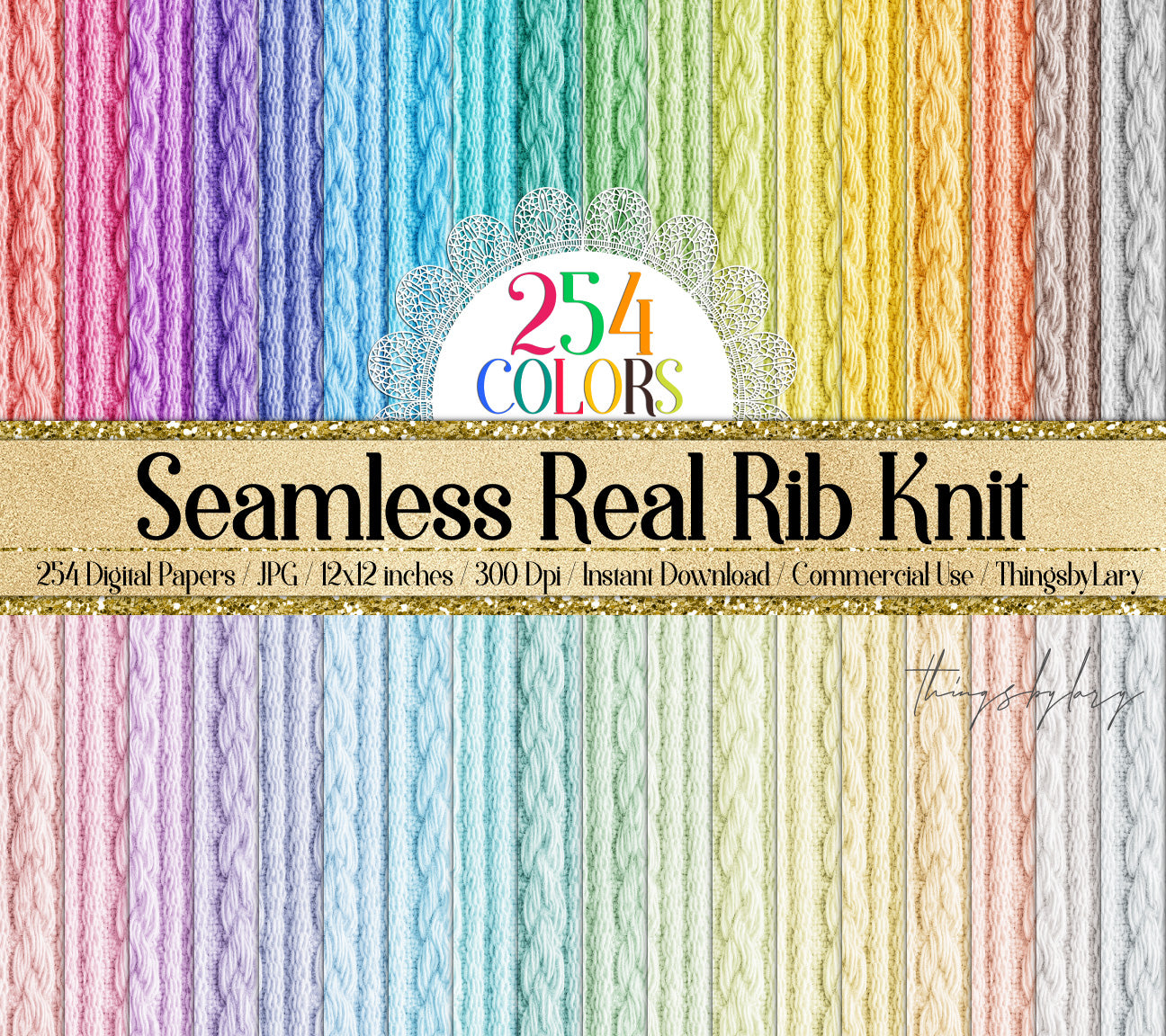 254 Seamless Real Rib Knit Sweater Digital Papers