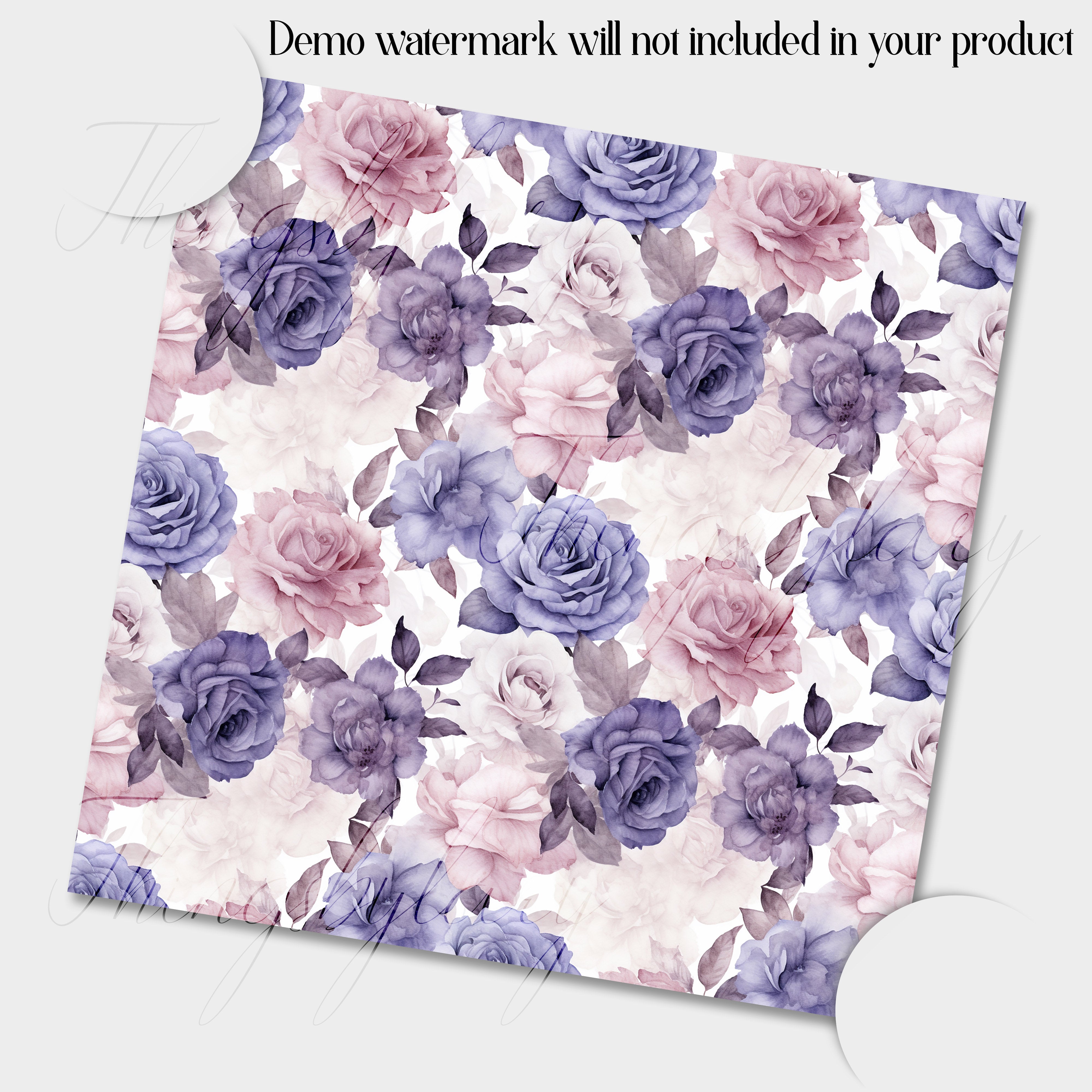 28 Seamless Vintage Romantic Purple Shabby Chic Roses Polka Dots Digital Papers