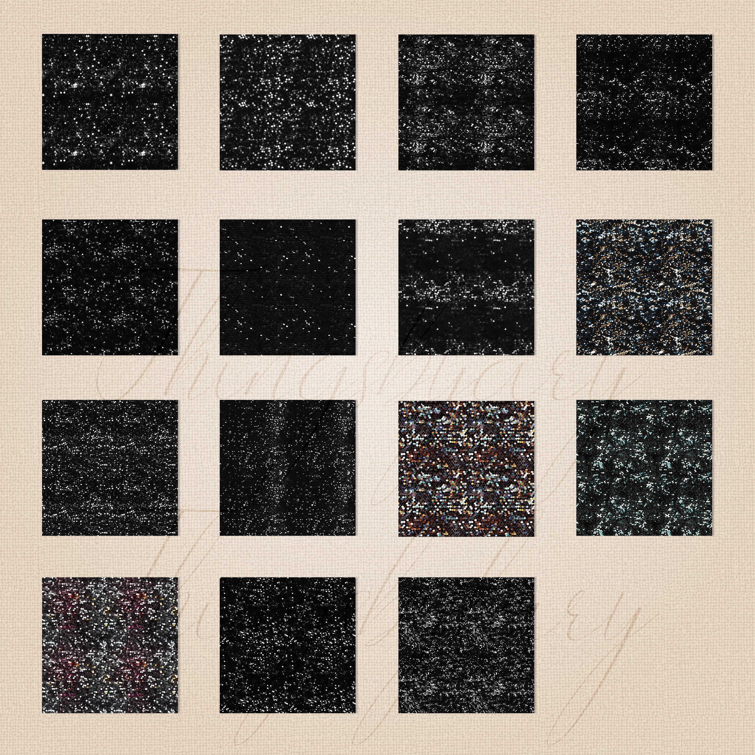 30 Seamless Black Sequin Digital Papers