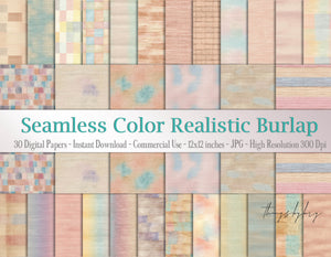 30 Seamless Color Realistic Burlap Digital Papers