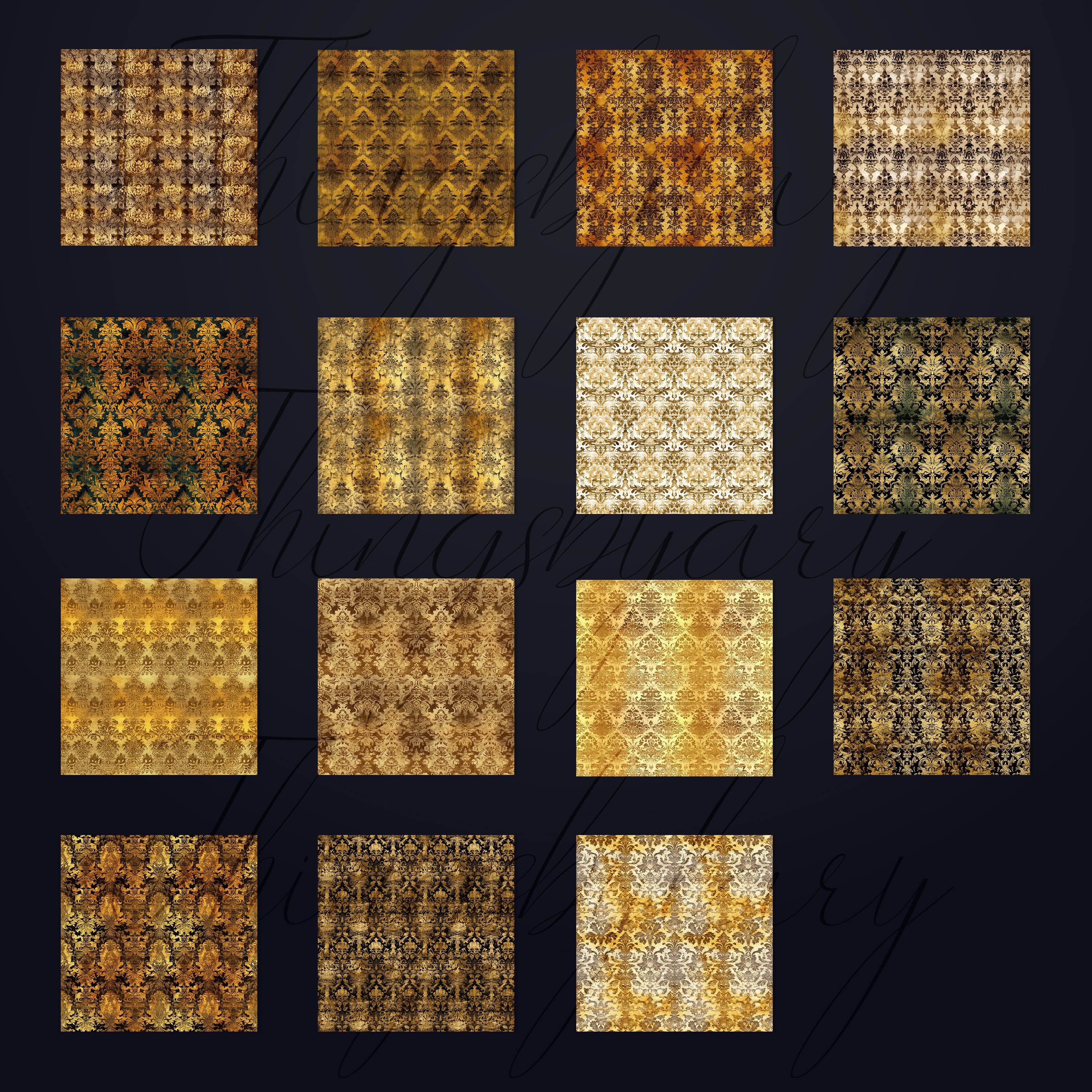 30 Seamless Vintage Gold Faded Damask Royal Victorian Noblesse Digital Papers