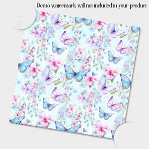 30 Seamless Watercolor Butterflies and Flowers Vol 1 Digital Papers