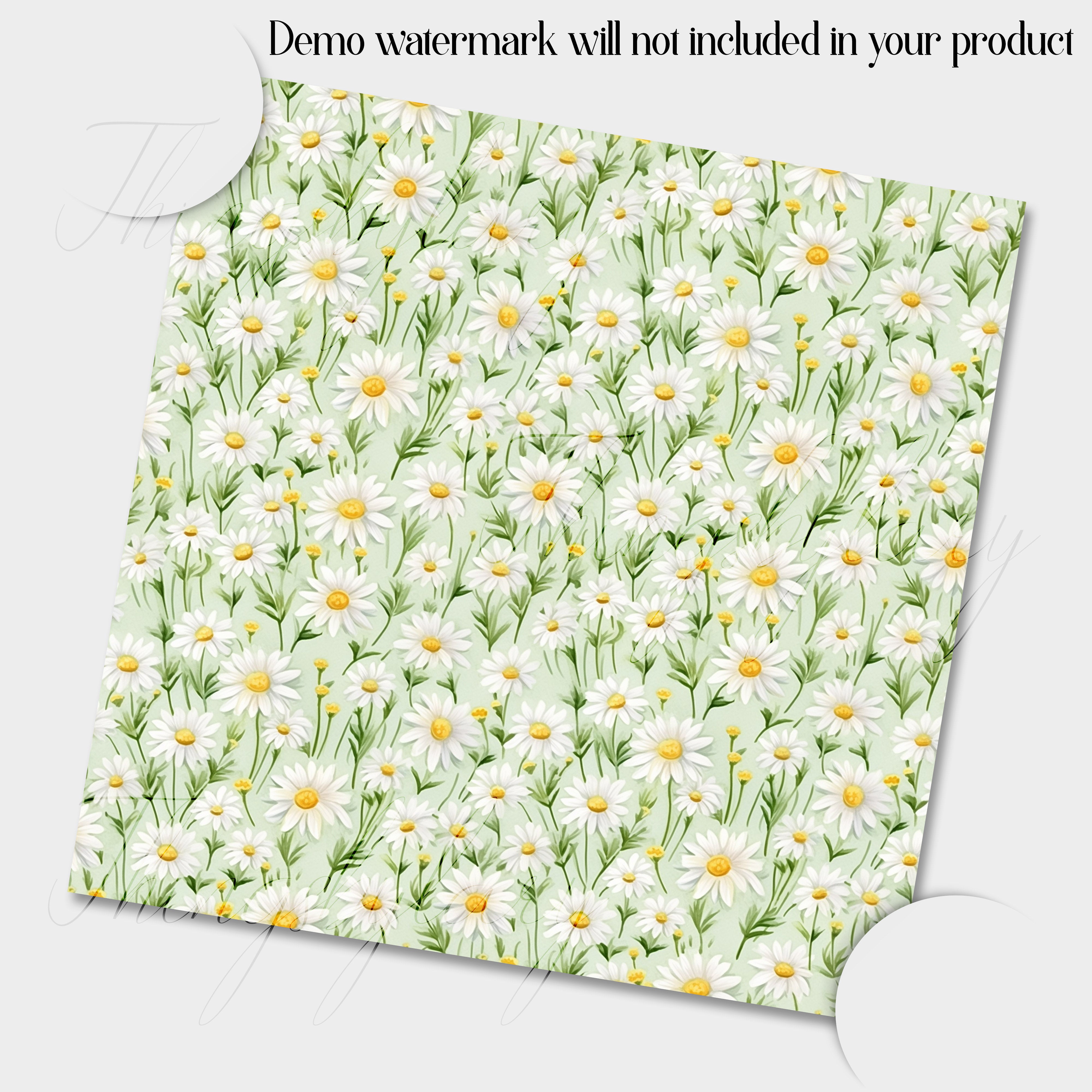 30 Seamless Watercolor Mini Meadow Daisy Flowers Digital Papers